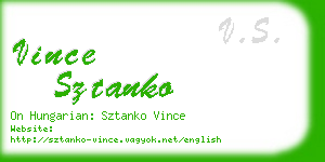 vince sztanko business card